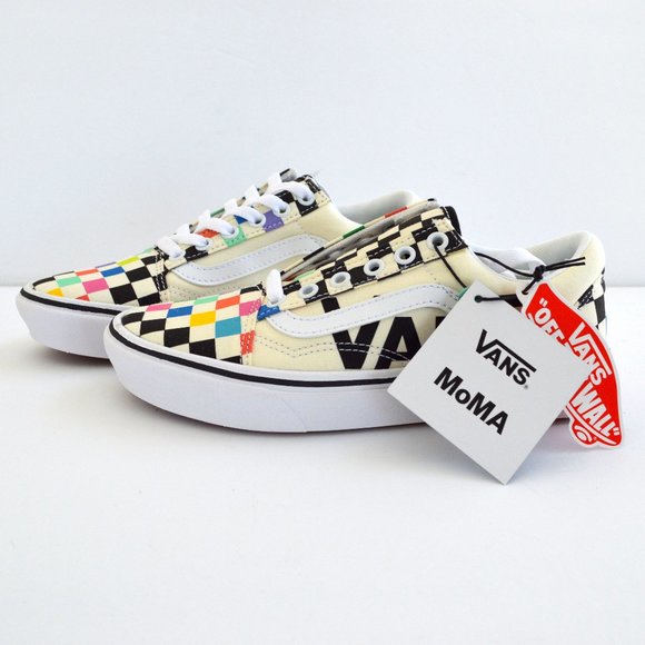 Vans Moma checker confycush old skool  multi tan black and white sneaker shoes 6 - Picture 5 of 8